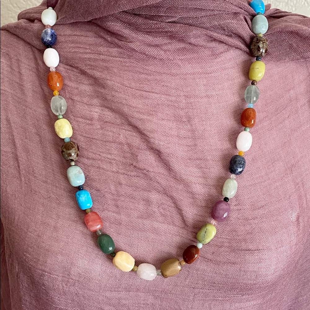 Multi Colored Multi Gem Necklace & Bracelet - image 3